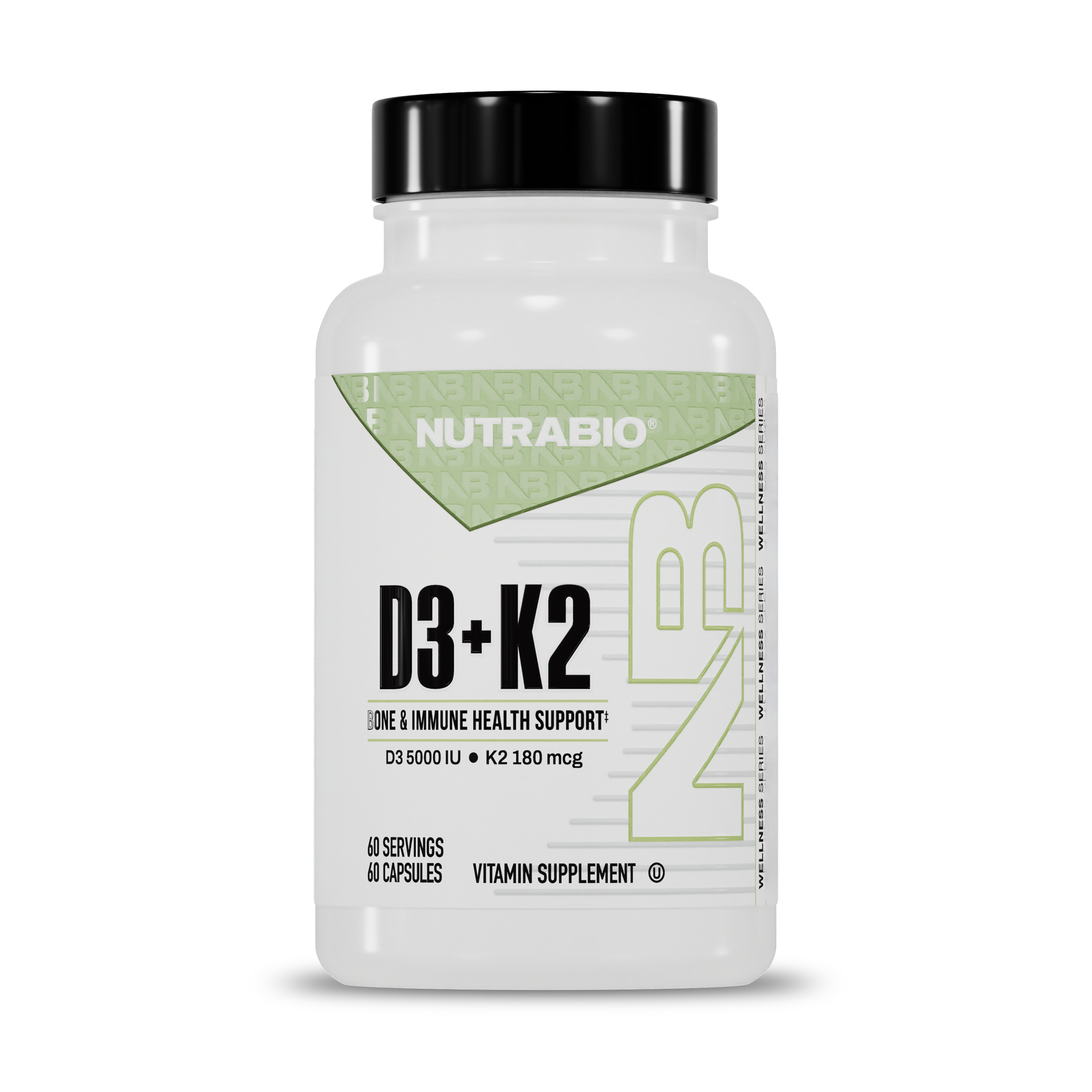 Vitamin D3 K2 (5000 IU D3, 180 MCG K2) – NutraBio Brands