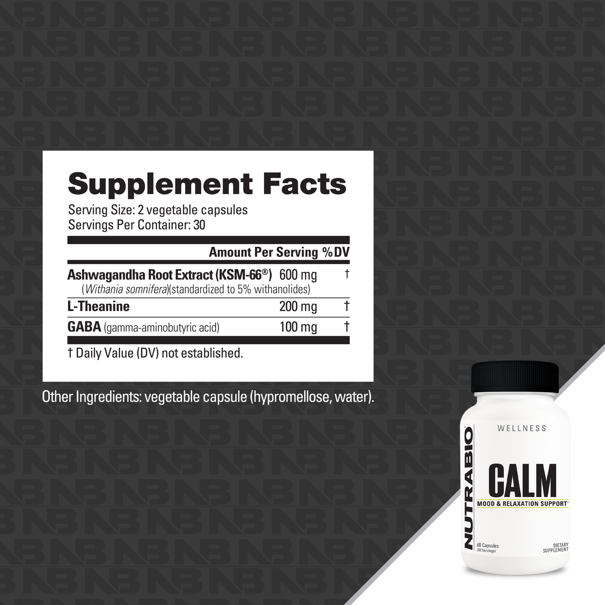 Calm Supplement Facts Panel