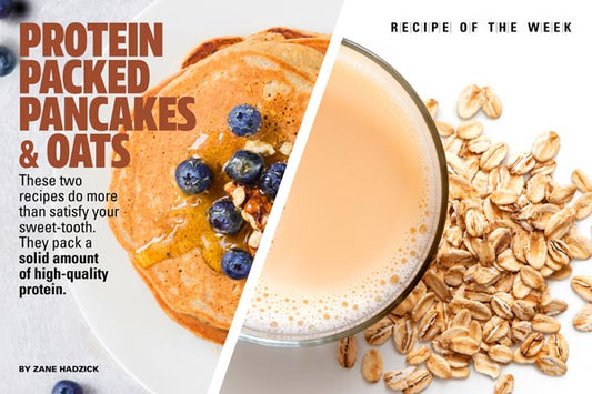 Overnight Cold Oats and Blueberry Protein Pancakes