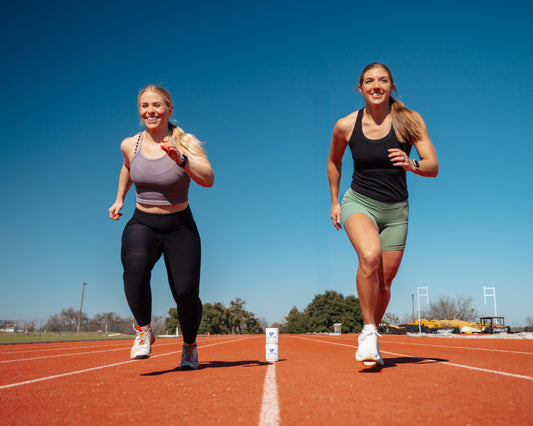 Women running on the track