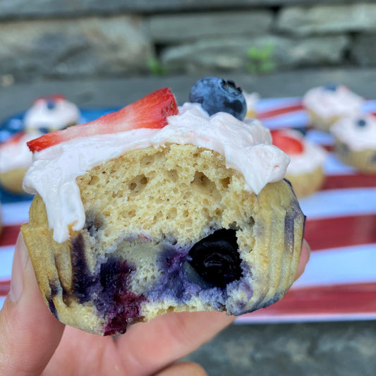 4th of July Blueberry Protein Pancakes