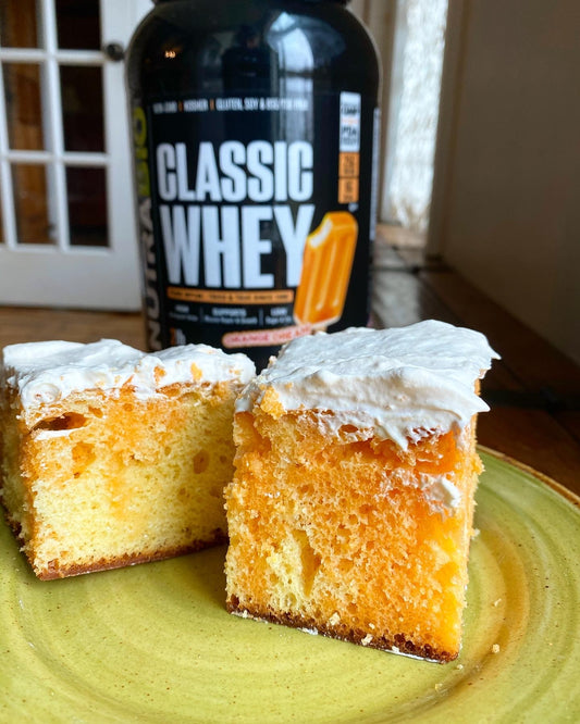 Orange Creamsicle Jell-O Protein Cake