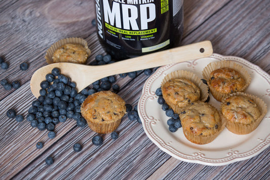 Meal Replacement Blueberry Chia Protein Muffins - Paleo Friendly