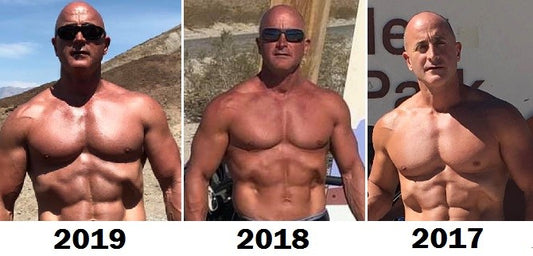 Mark Glazier's 3 year comparison photos side-by-side