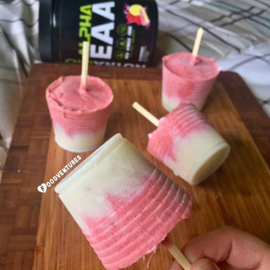 Strawberry Rhubarb Lemonade Pudding Pops