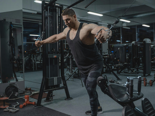 Man working out in a gym.