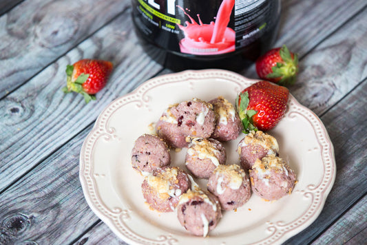 Strawberry Cheesecake Protein Truffles