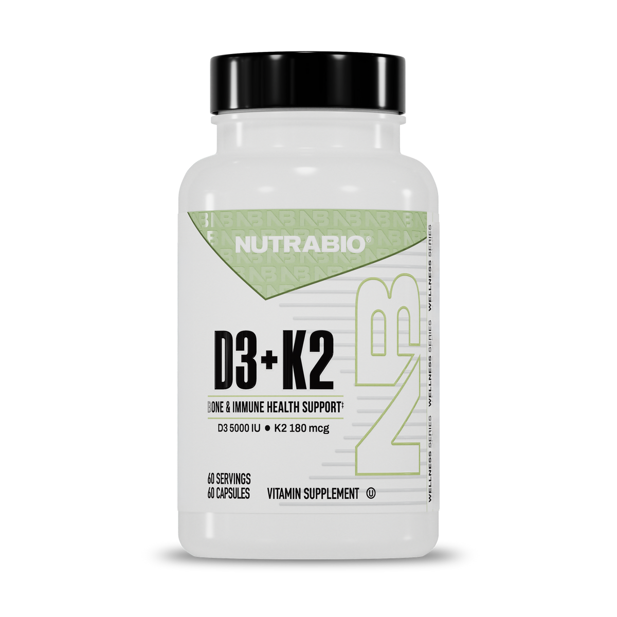 Vitamin D3 K2 (5000 IU D3, 180 MCG K2) – NutraBio Brands