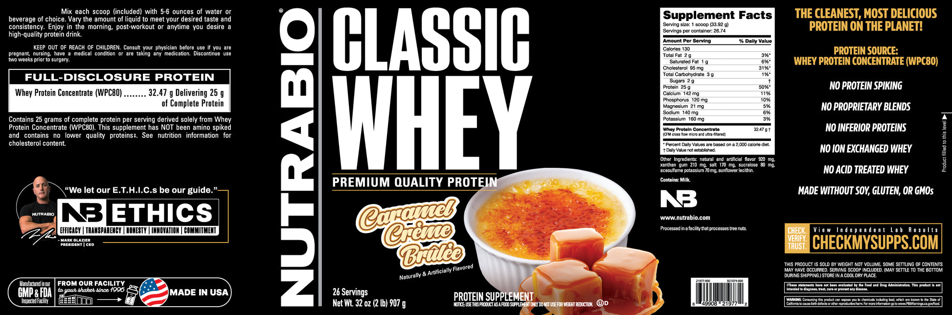 Classic Whey Caramel Creme Brulee Label