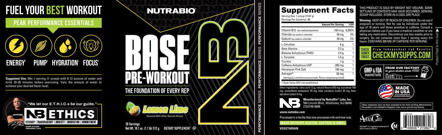 Base PRE Workout Label