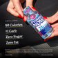 Protein Now Blueberry Acai protein shot held in hand, featuring 21g protein, 90 calories, less than 1g carb, zero sugar, and zero fat.