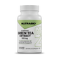 A white bottle of Nutrabio Decaffeinated Green Tea Extract 500 mg capsules, shown on a clean white background with a soft shadow.