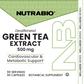 Front and back supplement labels for Nutrabrio Decafatted Green Tea Extract 500 mg capsules, showing product details, supplement facts, and barcode on a white background.