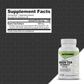 A white bottle of Nutrabio Decaffeinated Green Tea Extract 500 mg dietary supplement shown next to its Supplement Facts label on a dark gray patterned background.