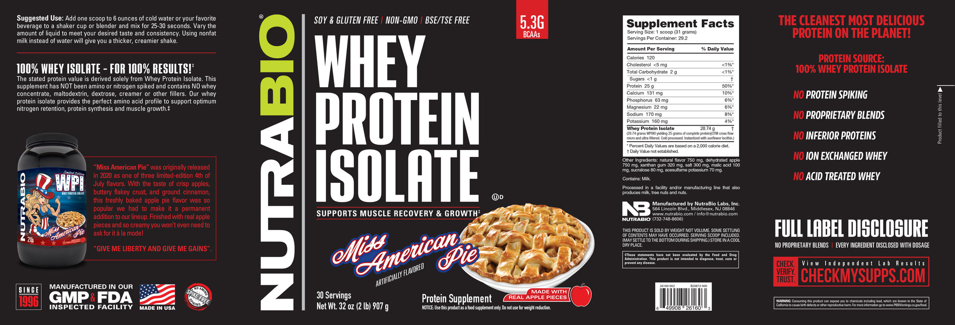 Miss American Pie 2lb Whey Protein Isolate