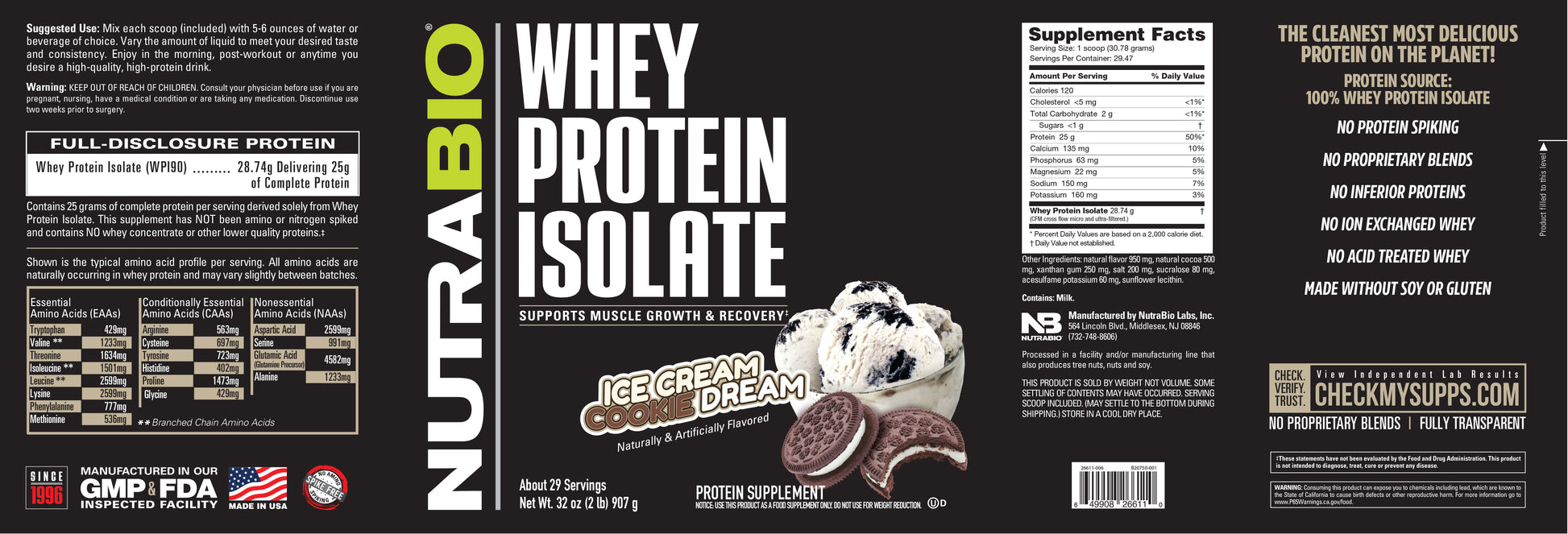 Ice Cream Cookie Dream 2lb Whey Protein Isolate