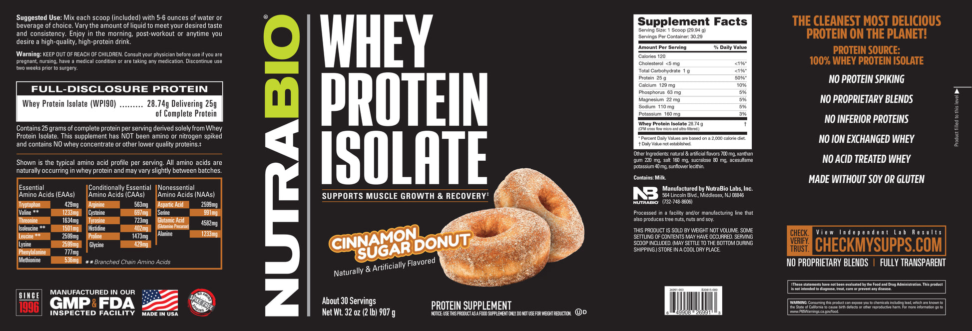 Cinnamon Sugar Donut 2lb Whey Protein Isolate