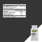 Nutrabio Caffeine & L-Theanine supplement bottle shown on a dark patterned background with a Supplement Facts panel above it.
