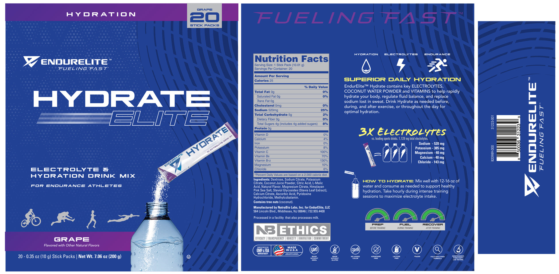 Hydrate Elite - 20 Serving Bag - Label