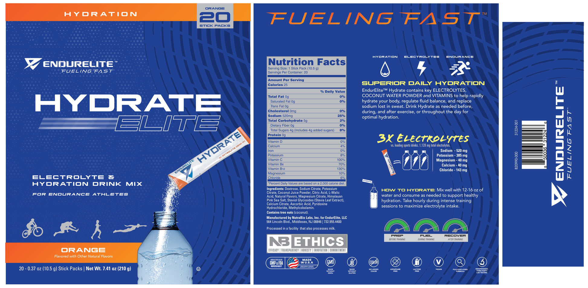 Hydrate Elite - 20 Serving Bag - Label