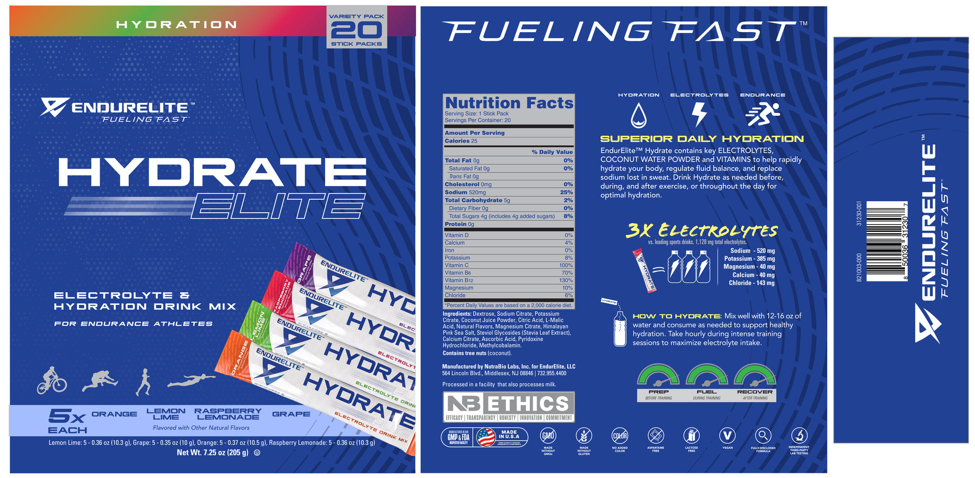 Hydrate Elite - 20 Serving Bag - Label