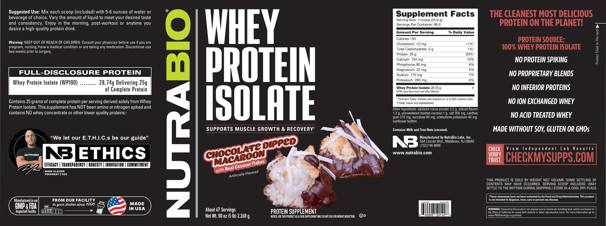Chocolate Dipped Macaroon 5lb Whey Protein Isolate