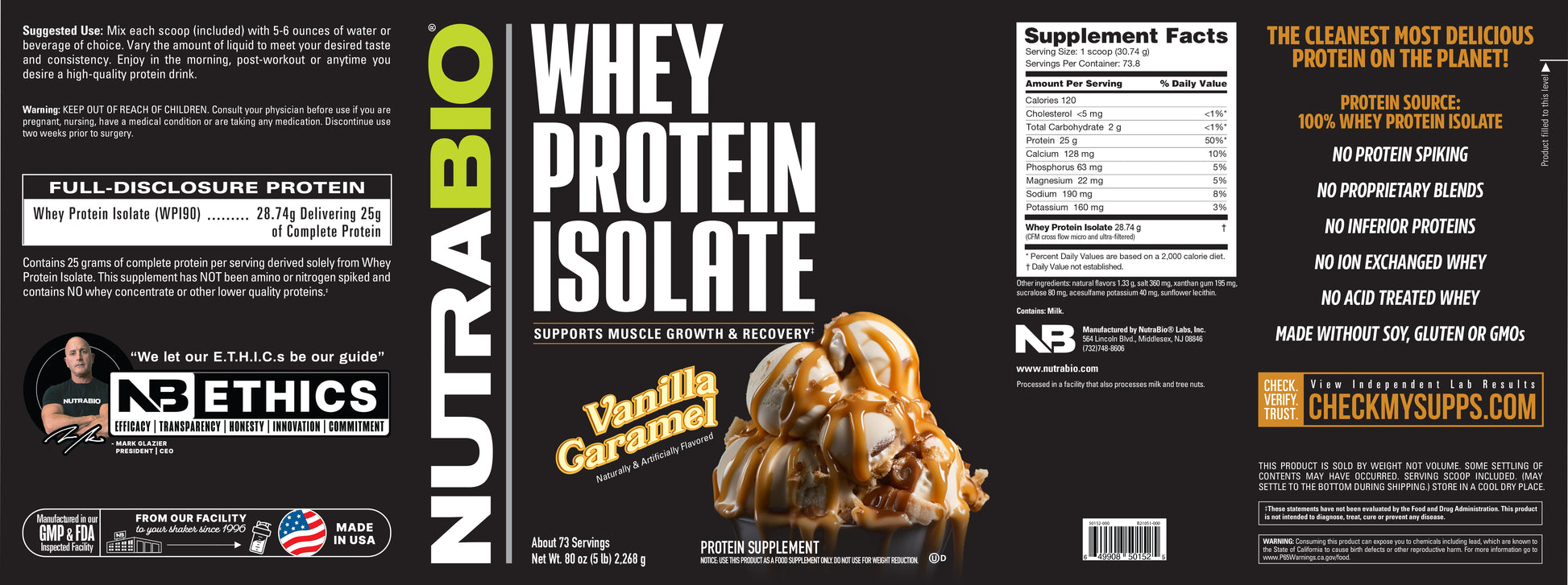 Vanilla Whey Protein Powder | Naked Vanilla Whey - 5lb