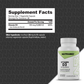 A white bottle of Nutrabio Vitamin D3 dietary supplement shown next to its supplement facts label on a dark gray patterned background.