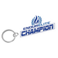 EndurElite Champion Keychain, white logo outlined in black on a metal ring.