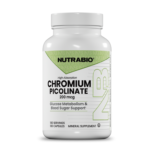 Nutrabio Chromium Picolinate supplement bottle on a white background
