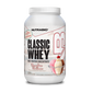 A white NutraBio Classic Whey Protein Concentrate Powder container with a “Neapolitan Ice Cream” label featuring pink, brown, and white scoops—ideal for muscle repair and building lean muscle.