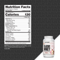Nutrition facts label for NutraBio Classic Whey Protein Concentrate Powder: per scoop—130 calories, 25g protein for muscle repair, and 2g fat. A white tub labeled Classic Whey features chocolate images at the bottom right.