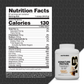 A tub of Signature Protein beside its nutrition facts label, which lists 130 calories and 25g of complete protein per serving.