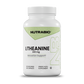 A white plastic bottle of Nutrabio L-Theanine 200 mg Relaxation Support dietary supplement, featuring a white and light green label, on a clean white background.