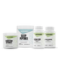 Restful Sleep Stack featuring four dietary supplement bottles: magnesium glycinate powder, sleep peptides powder, ashwagandha capsules, and L-theanine capsules.