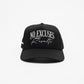 Black cap with 'No Excuses Just Results' text on a white background