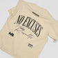 Beige t-shirt with 'No Excuses Just Results' text on a white background