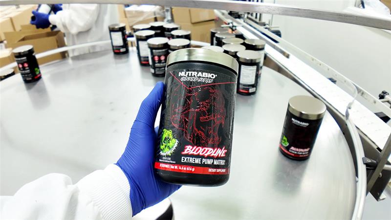 Load Video: NutraBio Bloodline Extreme Pump Matrix Manufacturing Video