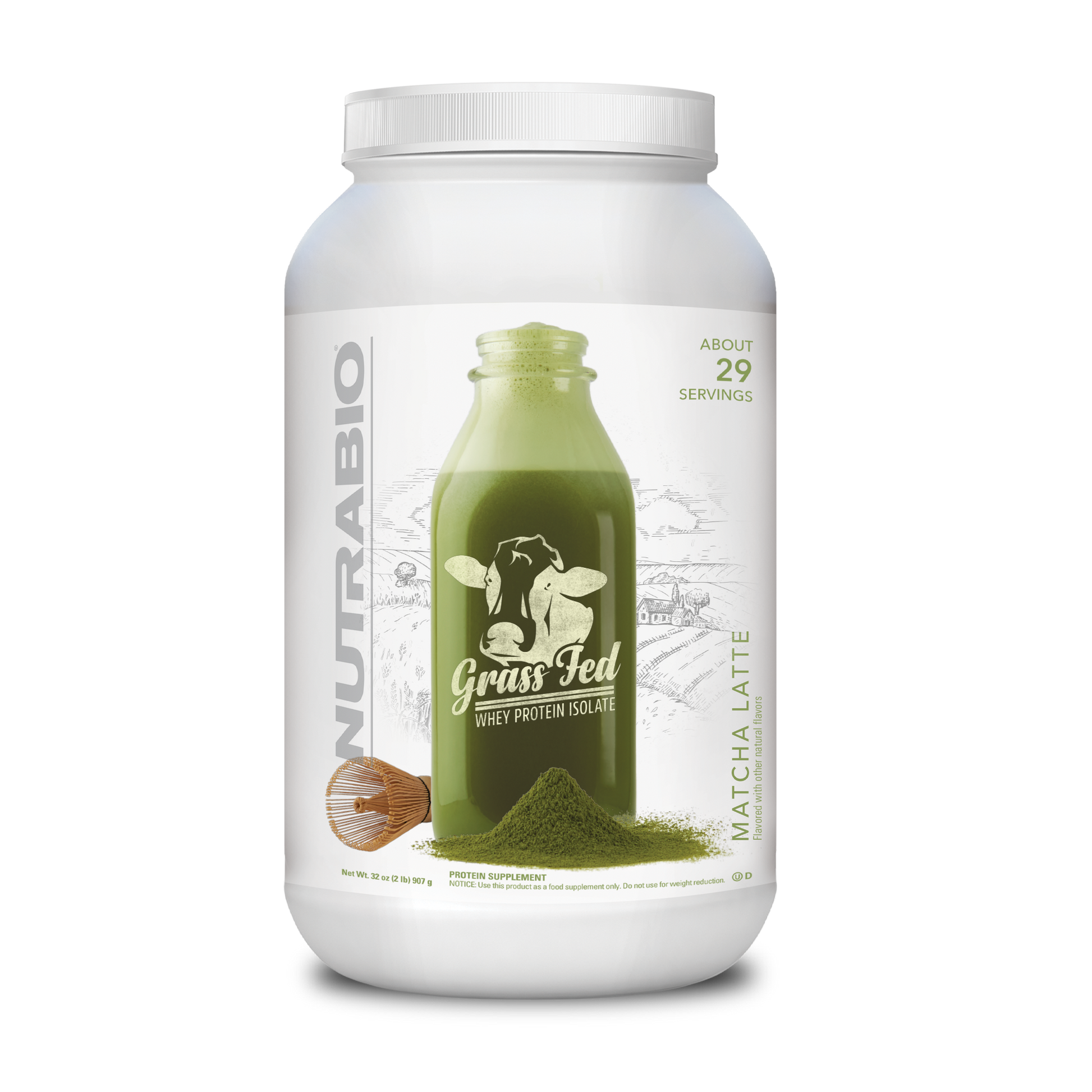 Grass Fed Whey Protein Isolate Matcha Latte