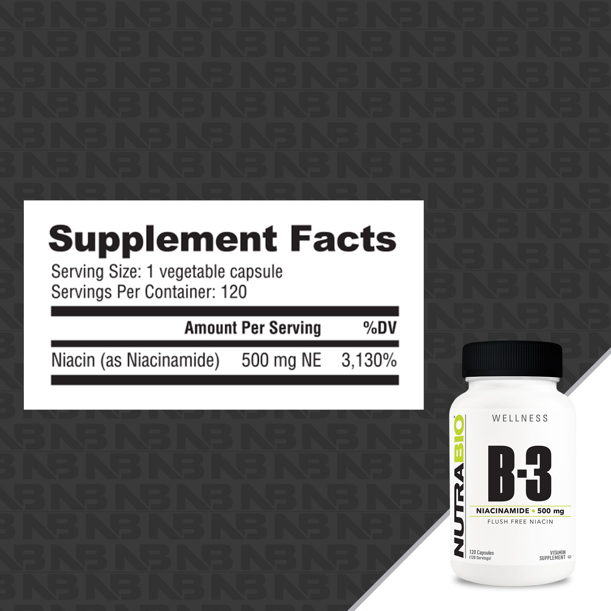 Niacinamide (B-3)(500mg) – NutraBio Brands